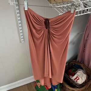 Elegant Ruched Pink Skirt